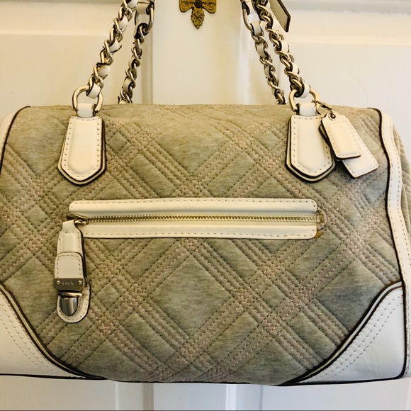 Vintage Coach in gray trimmed with white leather - Picture 4 of 7